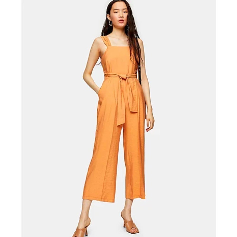 Topshop Wide Leg Tie Waist Jumpsuit - Picture 2 of 11